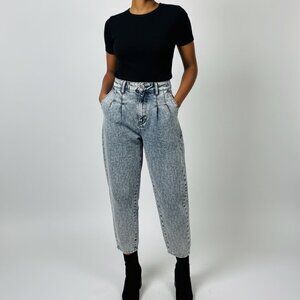 Zara Balloon Acid Wash Jeans - Size 8